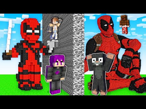 ماين كرافت اصعب تحدي بناء ديدبوول امكامل ضد سحس ومالك و محمد ..( 1Vs4 ) 😨🔥