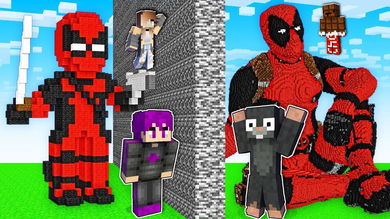 ماين كرافت اصعب تحدي بناء ديدبوول امكامل ضد سحس ومالك و محمد ..( 1Vs4 ) 😨🔥