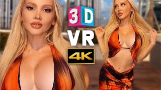 [VR 3D 4K] YesBabyLisa - ORANGE DRESS HAUL IN VIRTUAL REALITY 180/360