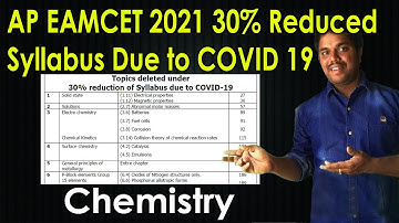 AP EAMCET 2021 Reduced Chemistry Syllabus | EAMCET 2021 | Purushotam Academy