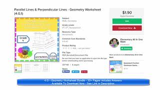 4th Grade Geometry - Worksheets for 4 G 1 4 G 2 4 G 3