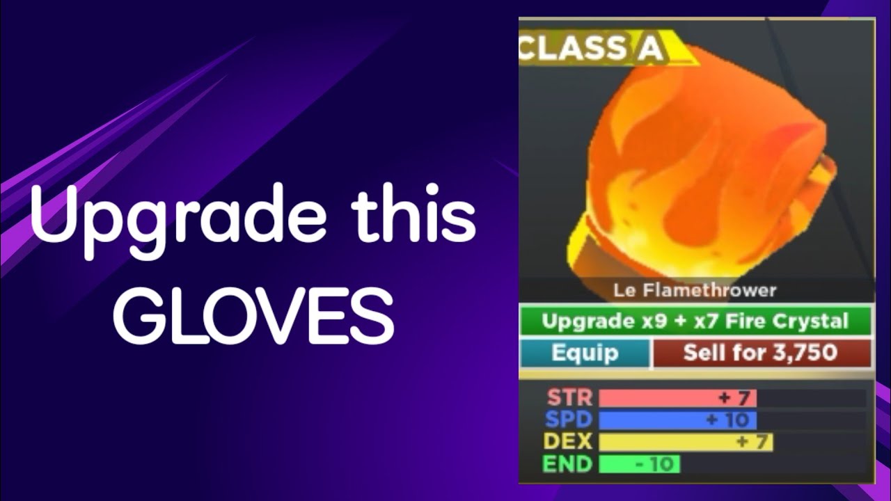 Upgrade Flame Gloves to get Metldown Gloves Roblox Boxing League