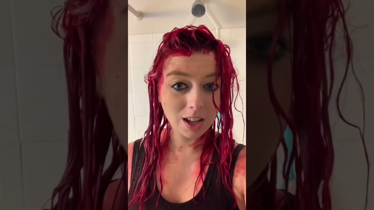 Dyeing My Hair Red Using Strawberry Leopard Dye Coloredhair Redhair Hairtransformation
