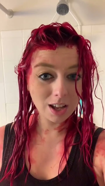 Dyeing my Hair Red using Strawberry Leopard Hair Dye #coloredhair #redhair #hairtransformation