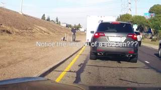 Beggar/Panhandler - Fake limp and pain act - 12-8-2016 Irvine, CA