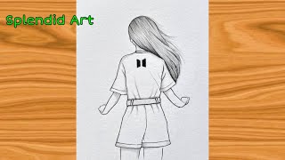 Girl drawing happy mood | New drawing 2022 | Pencil drawing