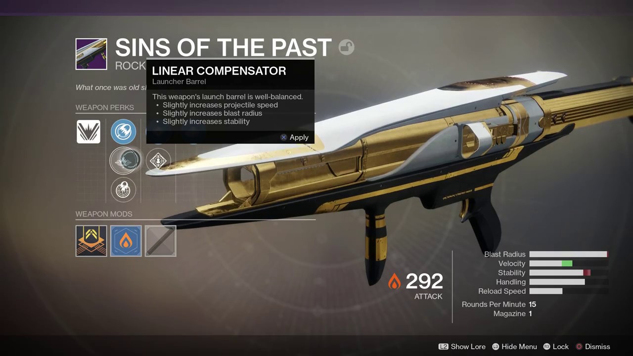 Destiny 2 Best Rocket Laucher! Sins of the Past - YouTube