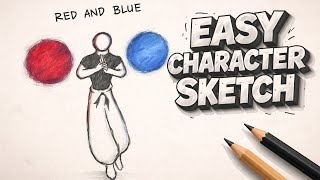 How to Draw Body with (red and blue) #howtodraw #draw #sketch 