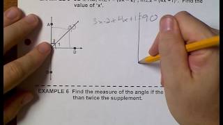 Geometry (Topic 3-4) More Special Angle Pairs and Word Problems