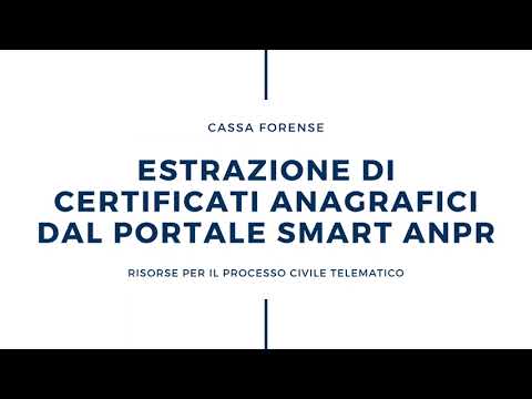 Estrazione di certificati anagrafici dal portale Smart ANPR