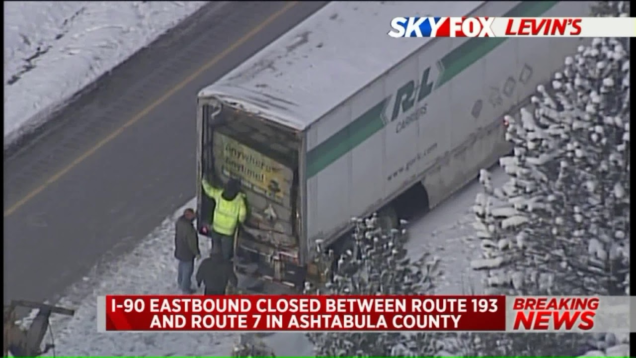 Crash on I90 in Ashtabula County YouTube
