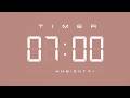 7 Minute Countdown Timer 🎶 Digital Clock with Ambient Music & Simple Beeps 🤎
