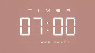 7 Minute Countdown Timer 🎶 Digital Clock with Ambient Music & Simple Beeps 🤎