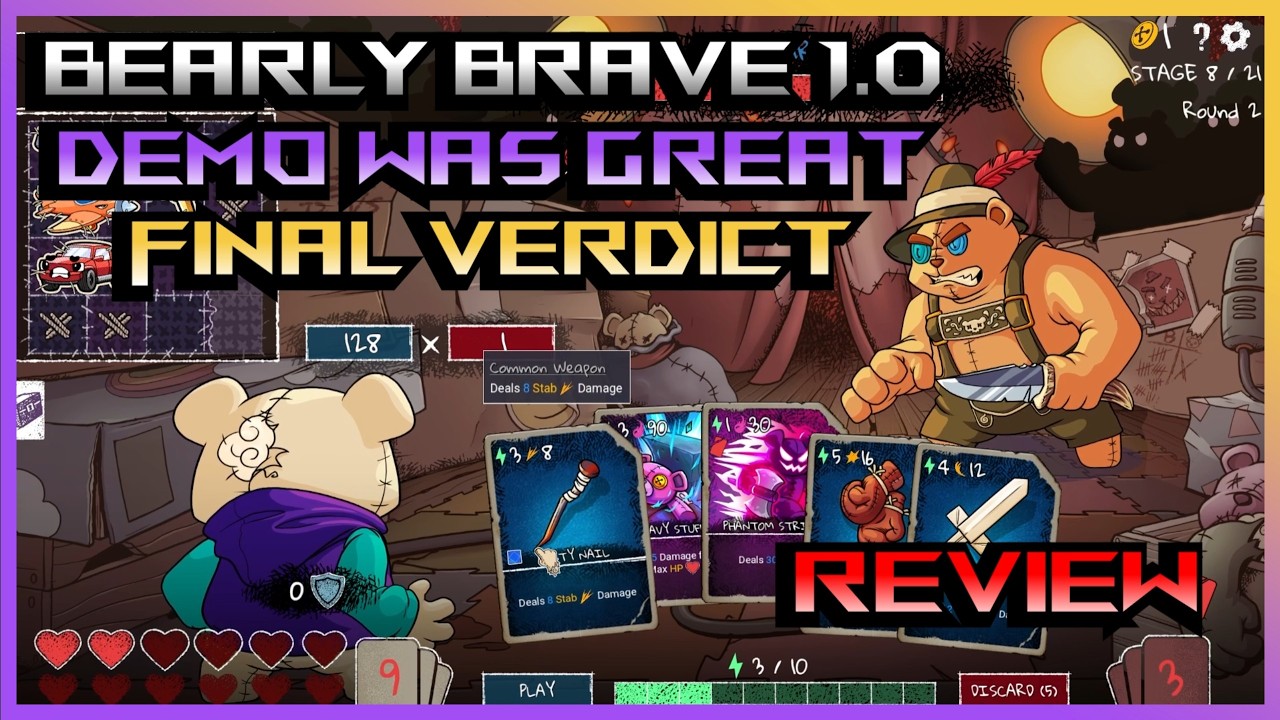 Bearly Brave 1.0 Review - Should You Buy This Deckbuilder? I Loved The Demo