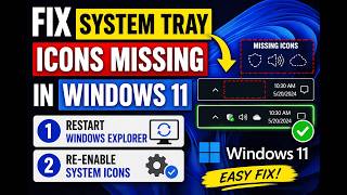 How to Fix System Tray Icons Missing Windows 11 ( Step by Step ) 2026  SUPER EASY METHOD