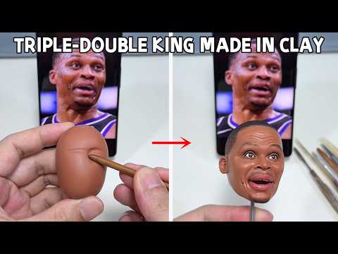 I made Russell Westbrook’s farewell in clay. 18 seasons, 209 triple-doubles, forever Why not?