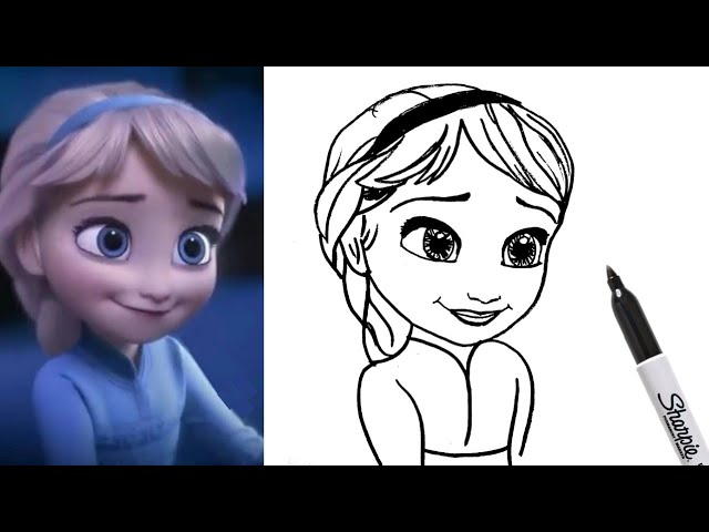 images How To Draw Elsa From Frozen 2 Easy For Kids how to draw child elsa from frozen 2