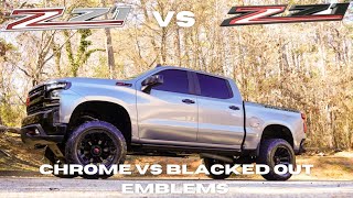 Which one do you prefer Chrome or Blacked out Emblems on a lifted truck ?