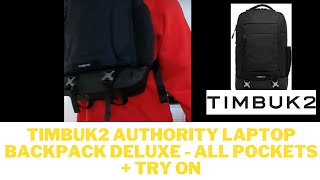 TIMBUK2 AUTHORITY LAPTOP BACKPACK DELUXE - ALL POCKETS + TRY ON