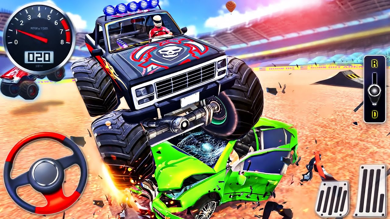 Real Monster Truck Demolition Derby Stunts - Extreme Crash Car Racing 3D - Android GamePlay