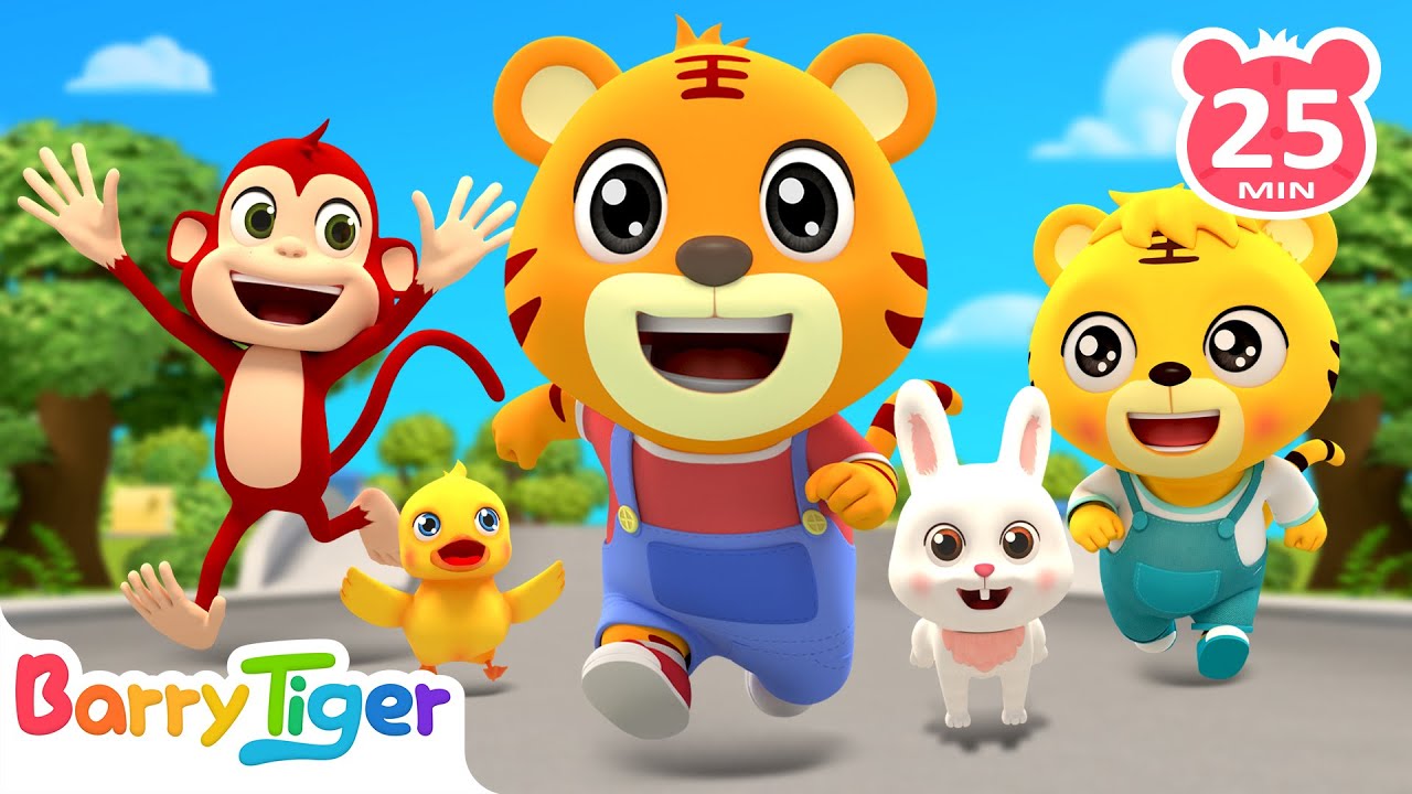 Let's Move Like Animals! | Fun Animal Songs & Nursery Rhymes | Animal Cartoons - BarryTiger