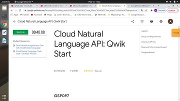 Cloud Natural Language API: Qwik Start | GSP097