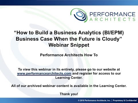 How to Build a Business Analytics (BI/EPM) Business Case When the Future is Cloudy