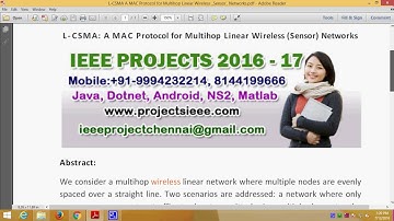 L CSMA A MAC Protocol for Multihop Linear Wireless  Sensor  Networks