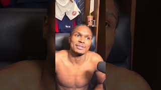 Ausar Thompson breaks down his chase-down block of Keon Ellis after G1 win for #pistons