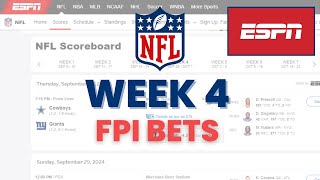 NFL Week 4 2024 | ESPN FPI +EV Bets | Complete Walkthrough with Bets and Optimal Wager Amount!