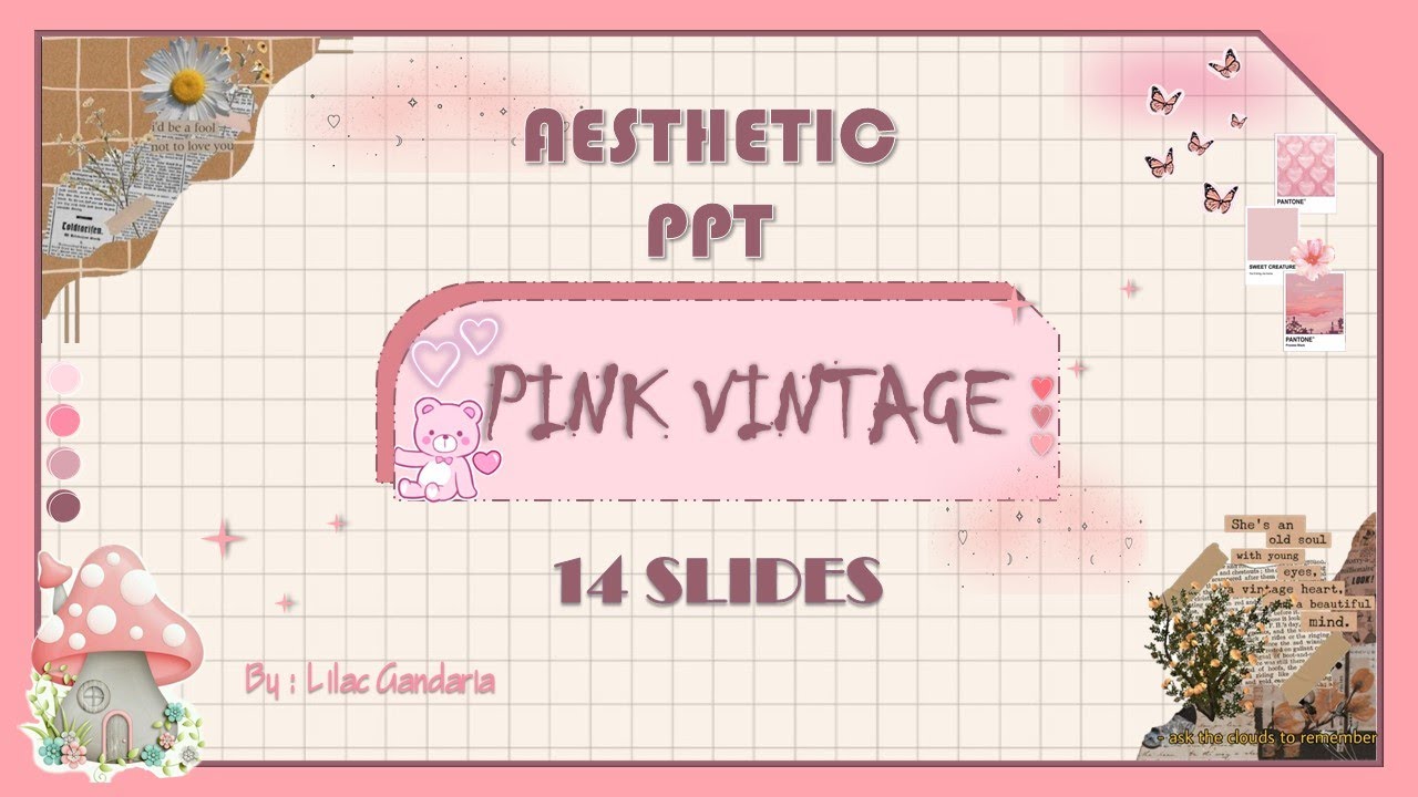 Aesthetic PPT Tema PINK VINTAGE - Tutorial 