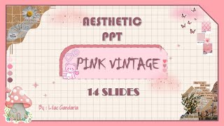 Aesthetic PPT Tema PINK VINTAGE - Tutorial #pptaesthetic #vintage #freeppttemplate #vintageppt