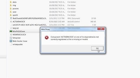 Component ACTSKIN4.OCX or one of its dependencies not correctly registered: a file is missing