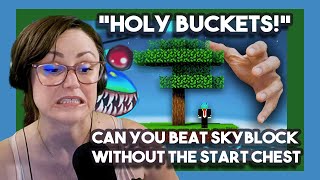 Mom Reacts *holy buckets!* Can You Beat Skyblock WITHOUT the Start Chest by martincitopants