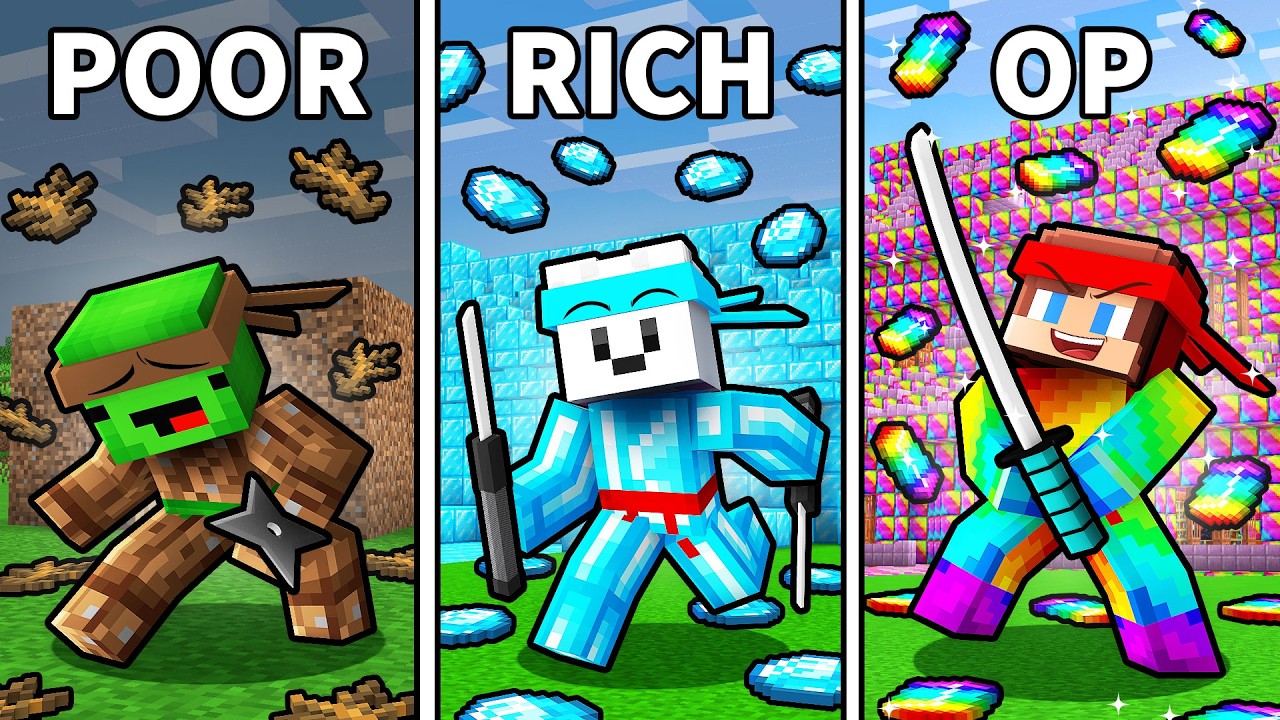 Mikey and JJ Friends - POOR vs RICH vs OP Minecraft Ninja - Maizen