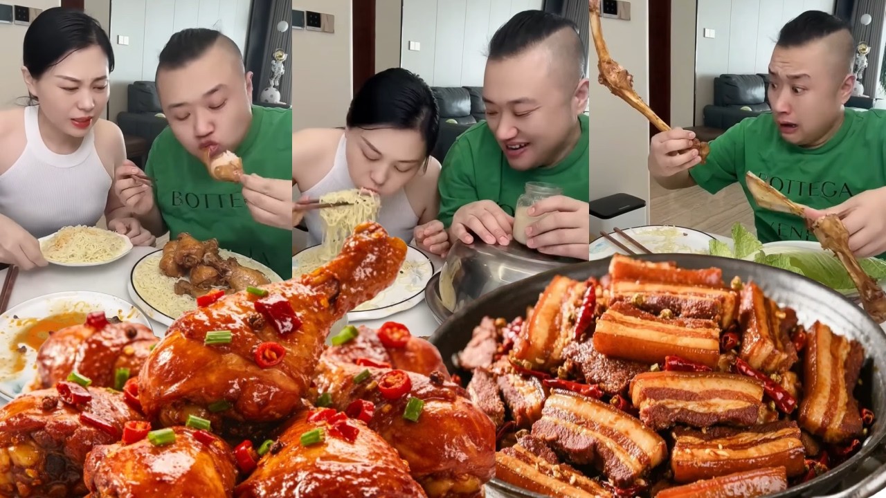 蠢老公想独吞所有食物，我假装拿出大羊腿，最后什么也没吃到气哭了！【宝哥宝嫂爱美食】