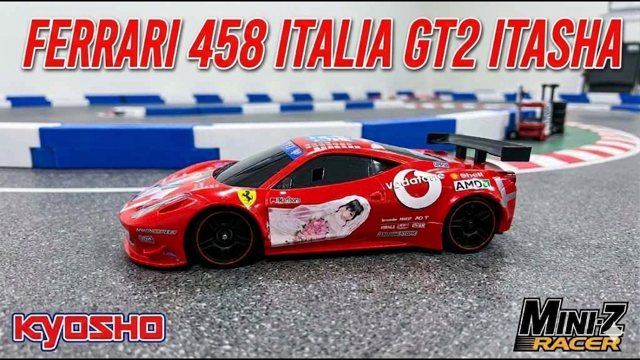 京商 ミニッツ Ferrari 458 Italia GT2 1/27 Kyosho Mini-Z Ferrari 458 Italia GT2 Itasha - YouTube