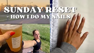 SUNDAY RESET + HOW I DO MY OWN ACRYLICS (running, finals, tanning)