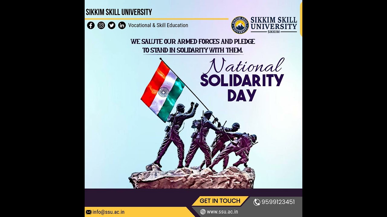 "Sikkim Skill University Celebrates National Solidarity Day with Unity & Pride"