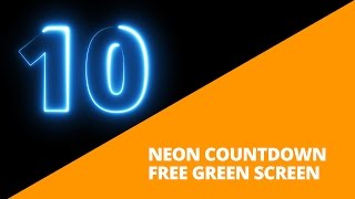Neon Countdown | Free Green Screen Countdown | Blue Light Numbers
