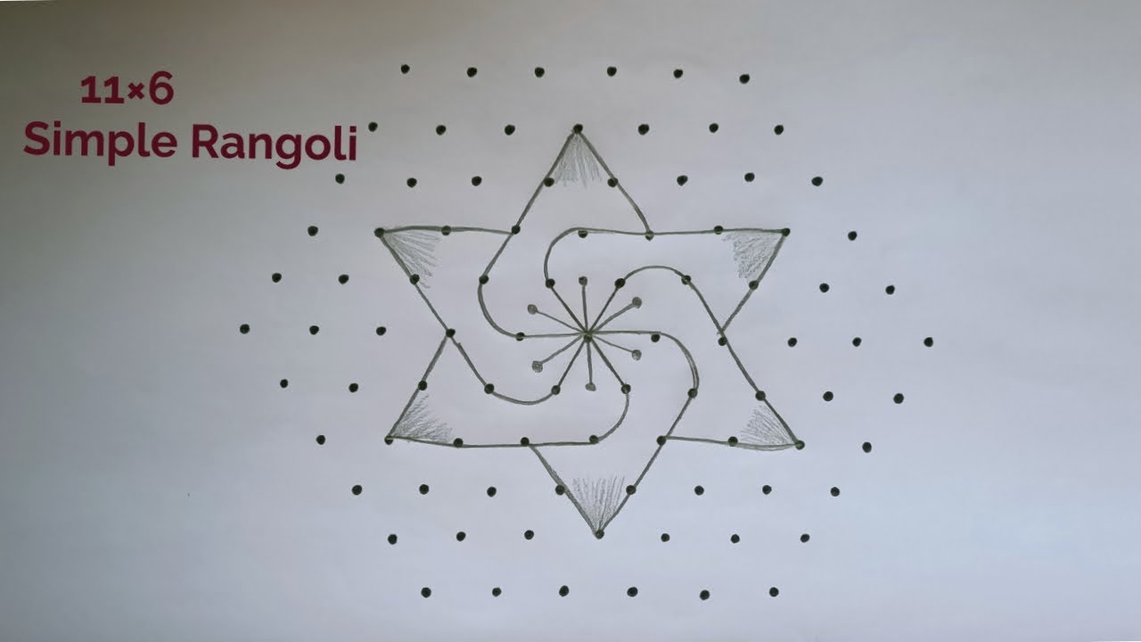 New Year 2024 Special Rose Kolam 11×6 🌺 11×6 Margazhi Madham kolam 🌺 Dhanurmasam Muggulu 🌺 Rangoli