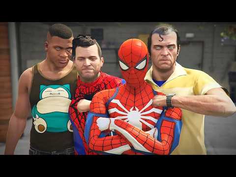 GTA 5 - Michael Franklin And Trevor Meet Their Hero Spiderman!