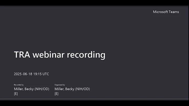 FY2026 NIH Director’s Transformative Research Award Webinar