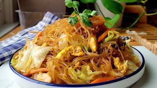 Easy Scrambled Eggs and Glass Noodle Stir- Fry