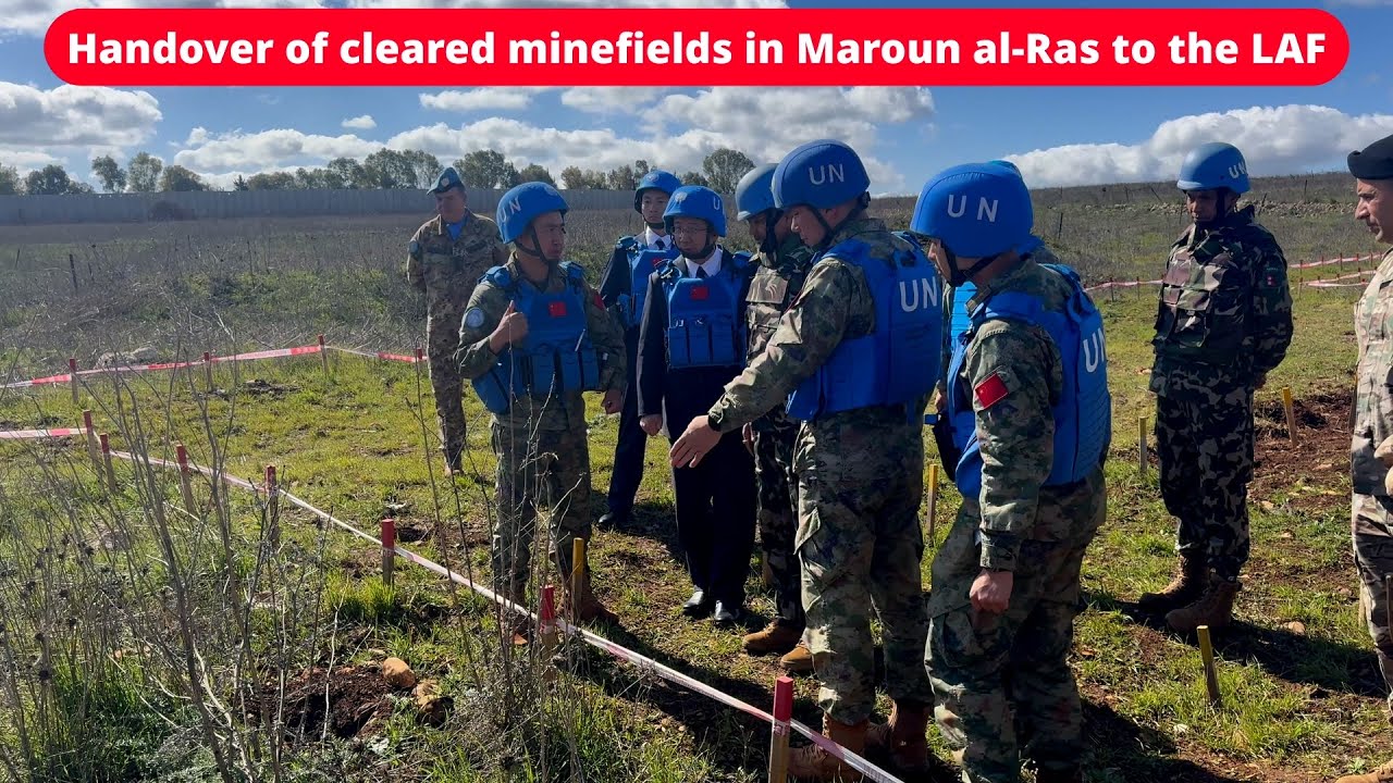 Передача разминированных минных полей в Марун-эль-Рас ливанским ВВС #UNIFIL#UNMAS#RMAC#LMAC#CHINM...