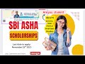 🎓 How to Apply for SBI Platinum Jubilee Asha Scholarship 2025–26 | Step-by-Step Registration