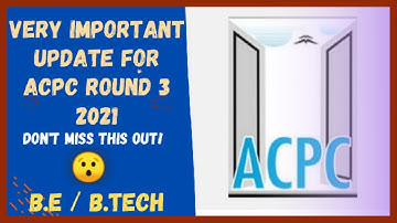 Latest Update on ACPC Round 3 B.E/B.TECH 2021 | Jay Patel