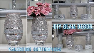 Diy Glam Home Decor  Diy Valentine Vasecenterpiece With Crush Glass  Diy High End Room Decor 2021