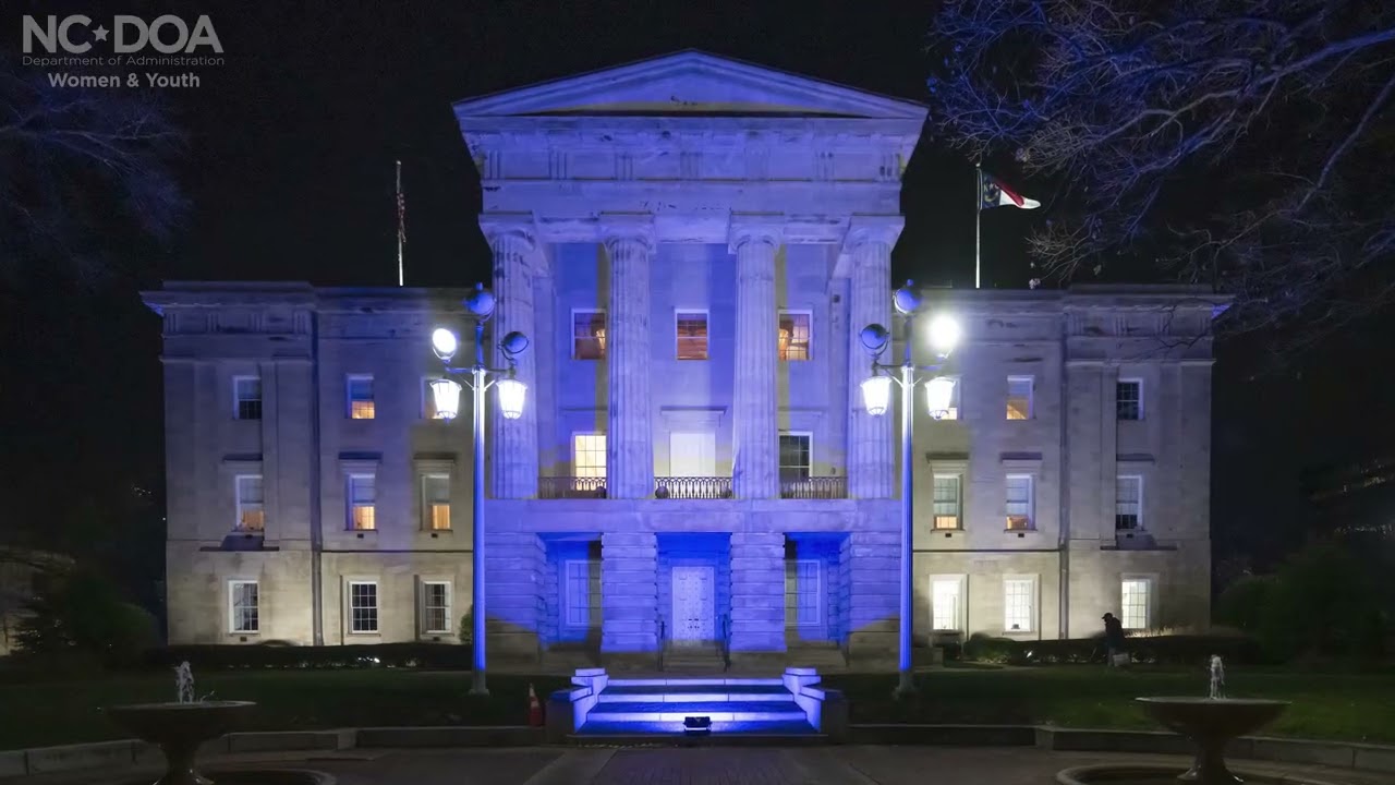 Human Trafficking Awareness Blue Building Lighting 2026