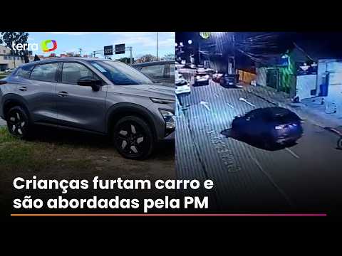 Crianças furtam carro, batem em moto e são abordadas pela PM em SC